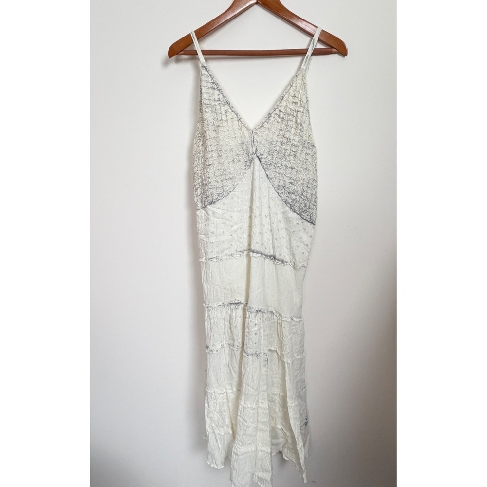 Boho Tiered Gauze Maxi Dress 3X Ivory Eyelet Cottagecore Mystique Aura